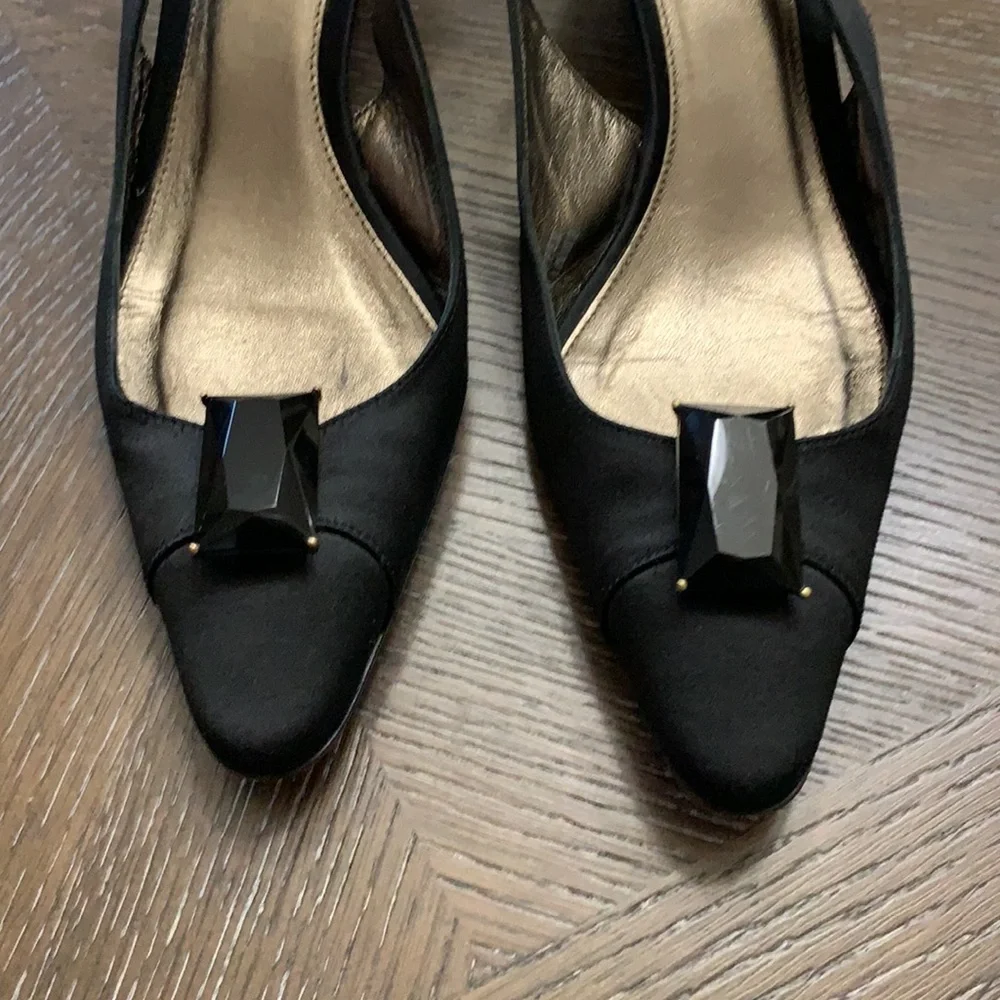 J. Crew Collection cloth jewel pointed sling back pump heel Size 6
